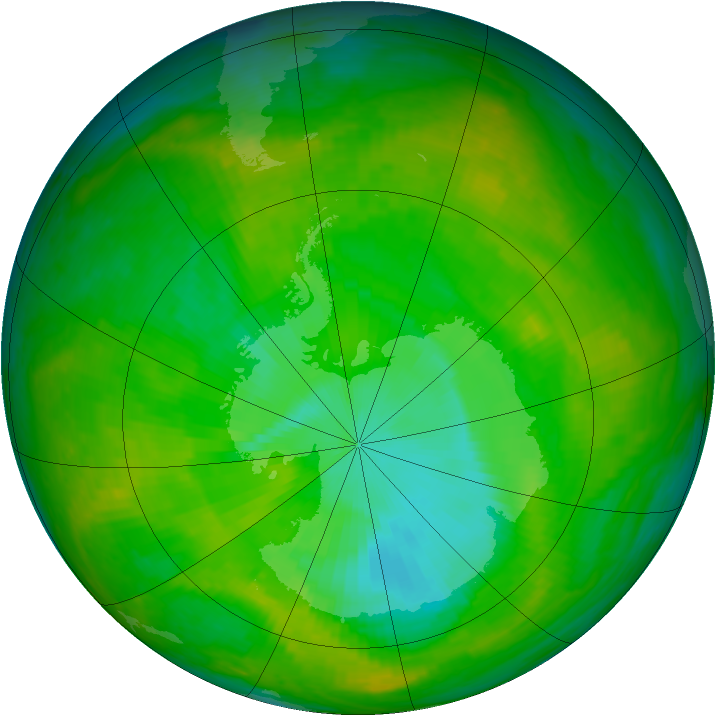 Antarctic ozone map for 25 November 2002